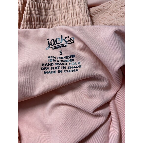 Jacks Swimwear Girls S Peach lined One Piece Swimsuit Smocked Stretchy - Picture 6 of 6